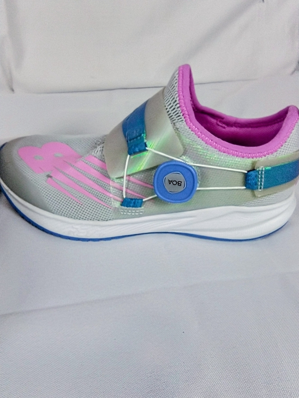 Kids New Balance  BOA Athletic Shoes Blue Gray & Lavender Sz3